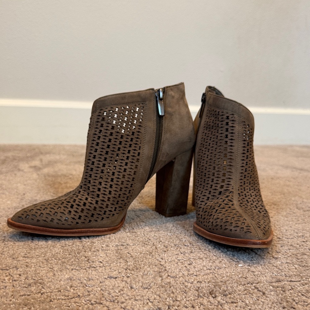 Vince Camino Gray Brown Ankle Boots